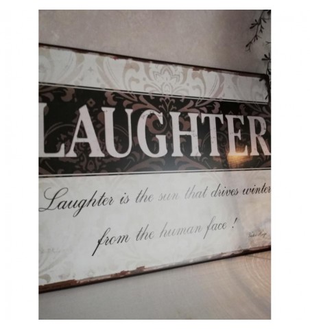Skilt Laughter.. 26,5x35 cm. - 2