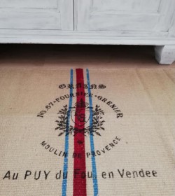 Lille tæppe med fransk tryk 50x80 cm. - 2