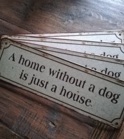 Skilt A home without a dog...