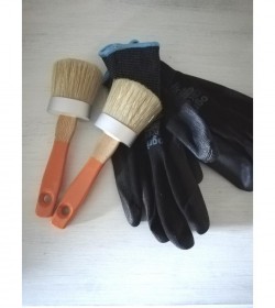 Penselpakke 3 (2 ovale pensler og 1 par handsker str. 9) - 1